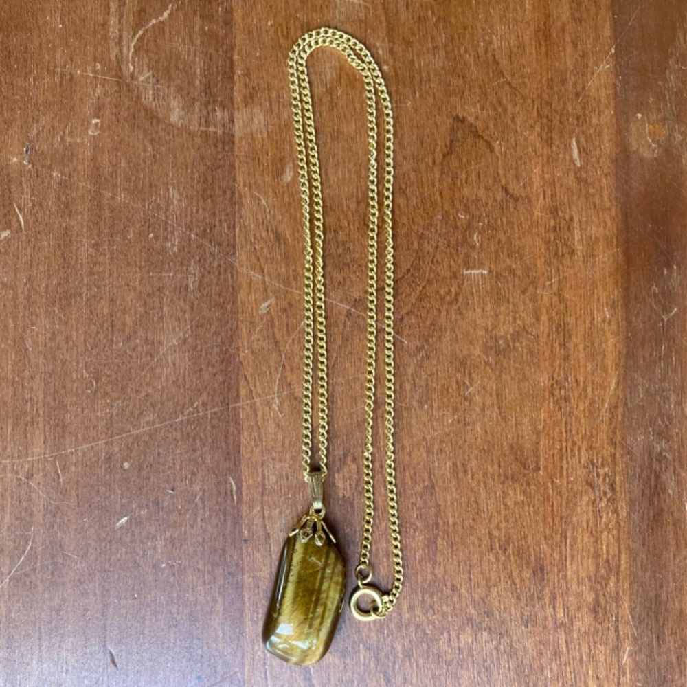 Vintage Tiger's Eye Pendant Necklace